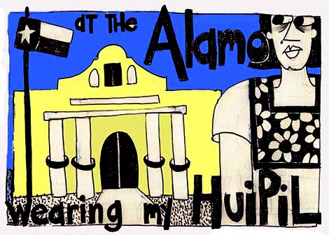 At The Alamo Wearing My Huipil